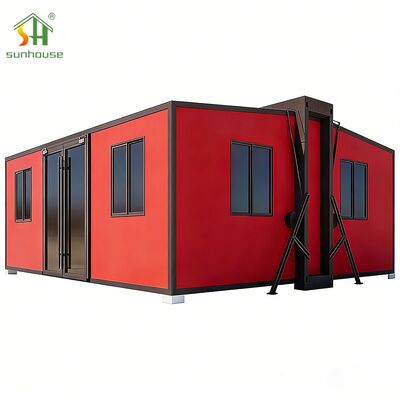Guter Preis Kleine erweiterbare Hauscontainer mit zwei Flügeln, 2 Schlafzimmer, erweiterbares Haus Online