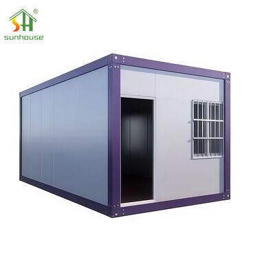 Harga yang bagus Rumah Kontainer Prefabrik Kerangka Baja Galvanis Untuk Camping / Bangunan Sementara on line