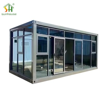 Buen precio Oficina en casa de contenedor de envío de bajo volumen, casas modulares temporales prefabricadas en línea