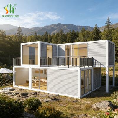 Harga yang bagus Rumah Kontainer Modular Ukuran Kustom 20FT 40FT Rumah Kontainer 2 Tingkat on line