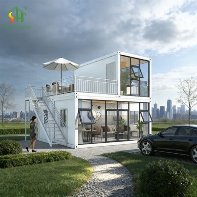 Bom preço Casa de contêineres moderna de dois andares unidades de habitação de contêineres pré-fabricadas modulares on-line