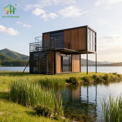 Harga yang bagus Rumah Kontainer Lipat Pasang Cepat Rumah Modular 2 Kamar Tidur untuk Proyek Hunian on line